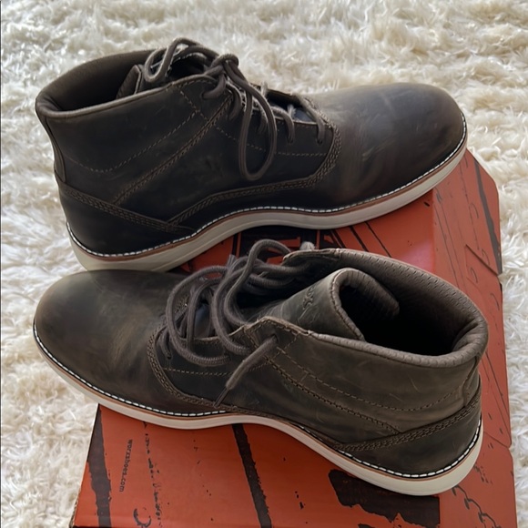 Red Wing Steel Toe Slip Resistant Work Boots Shoes Brown - Picture 12 of 16